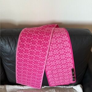Coach Pink Signature Jacquard Scarf